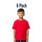 6 Pack Gildan Softstyle Youth Midweight Short Sleeve Crew-Neck T-Shirt for School, Sports & Everyday Wear Kids Tee